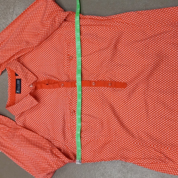 7th Avenue Design Studio Coral and White Longsleeve Blouse with Buttons - Picture 3 of 8